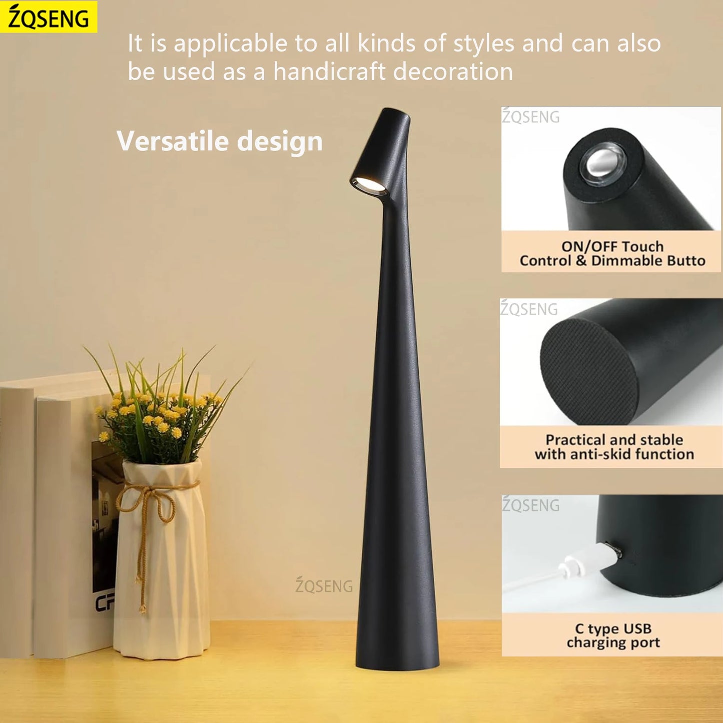 Sleek Shine - Moderne Draadloze Sfeerlamp