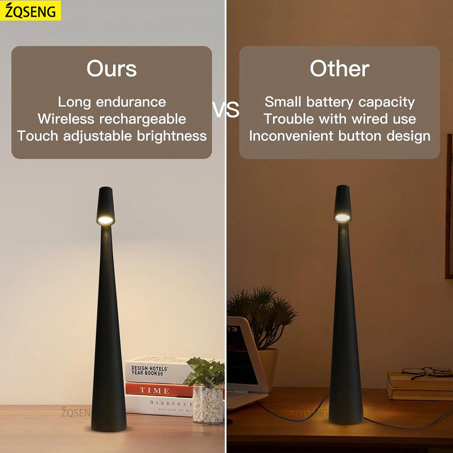 Sleek Shine - Moderne Draadloze Sfeerlamp